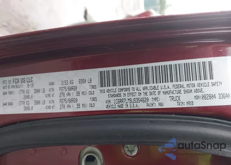 2018 Ram 1500 Big Horn 4X4 5'7 Box из США, поврежденный, VIN 1C6RR7LM9JS354620